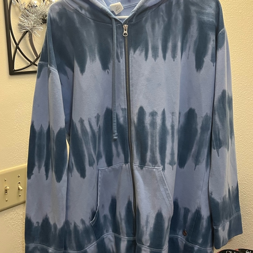 Livi Blue Tie-Dye Zip-Up Hoodie